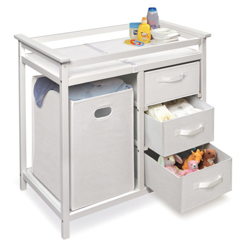 Harriet Bee Sutere Changing Table with Pad and with Baskets & Reviews Wayfair